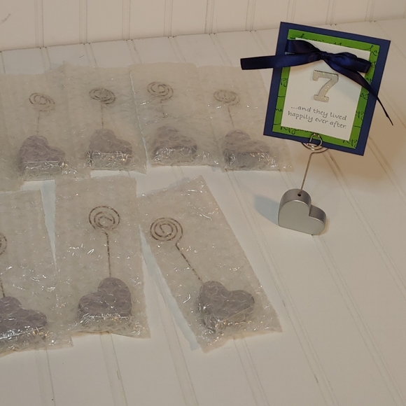 Silver Heart Place Card Holders set of 12 - Picture 10 of 11